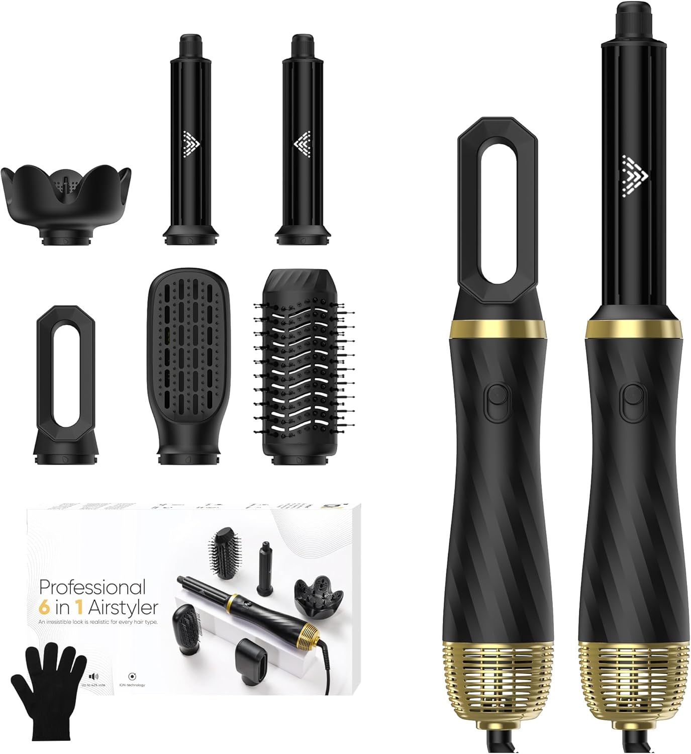 Hair Dryer & Hair Styler, 6 in 1, Airstyler Set with Automatic Air Curler, Round Brush Hair Dryer, Thermal Brush, Hair Dryer, Warm Air Brush, Gift Set, Multistyler for Women, Hair Styling Hair Dryer & Hair Styler, 6 in 1, Airstyler Set with Automatic Air Curler, Round Brush Hair Dryer, Thermal Brush, Hair Dryer, Warm Air Brush, Gift Set, Multistyler for Women, Hair Styling