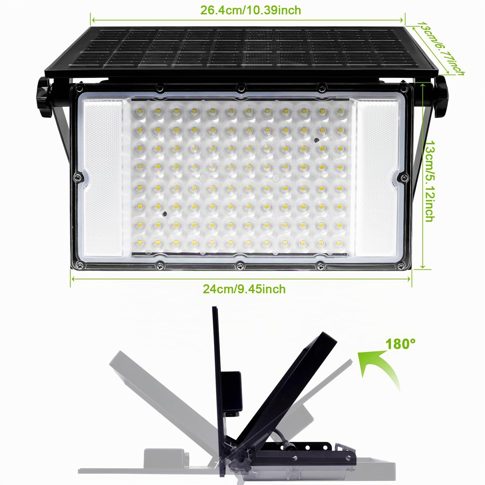 CREATESTAR Faretto Led da Esterno Solare, 100W Faro Led Esterno con Sensore di Movimento, 6000mAh Lampada Solare con Pannello, IP65 Impermeabile Faretti Solari per Giardino Garage Cortile