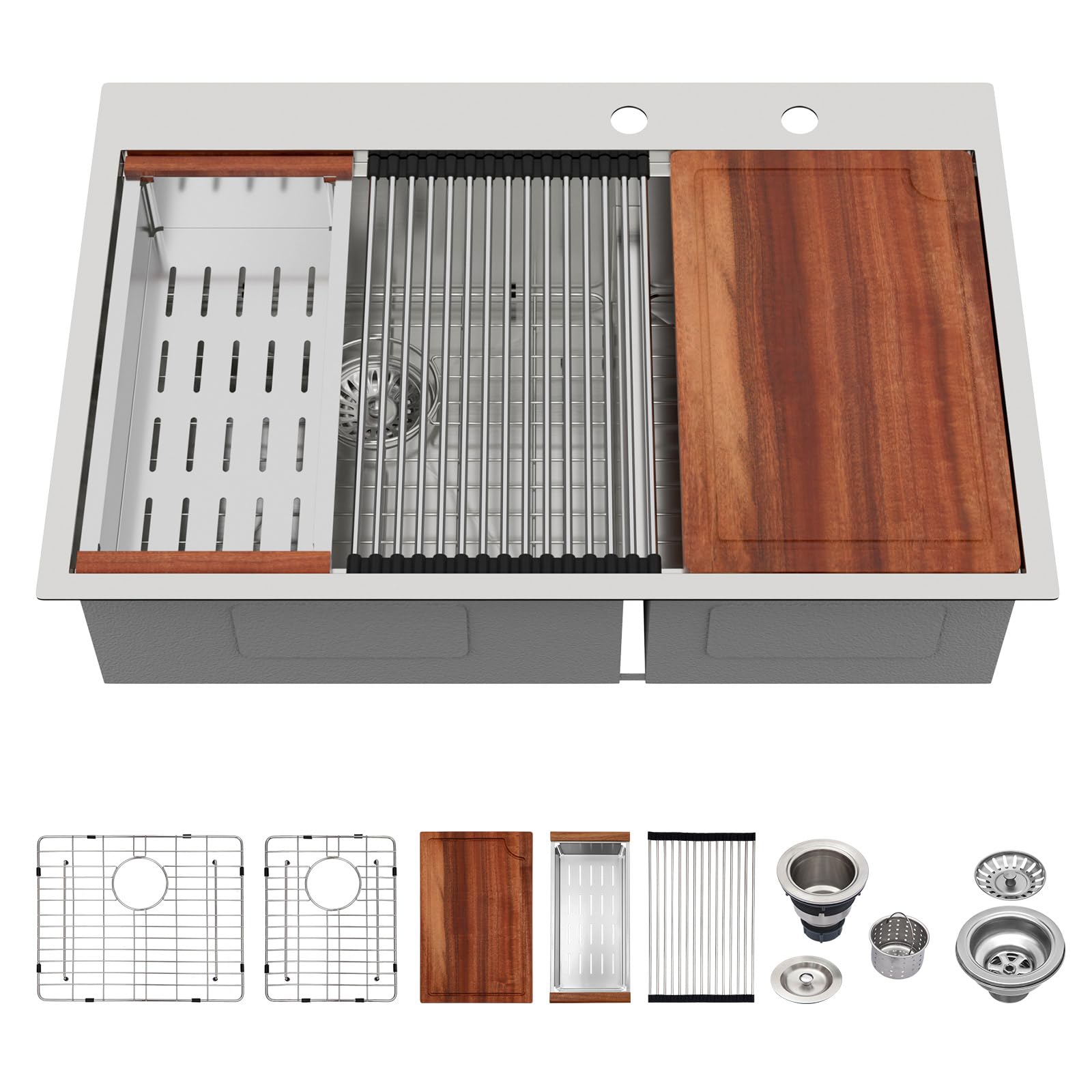Logmey 33x22 Workstation Sink