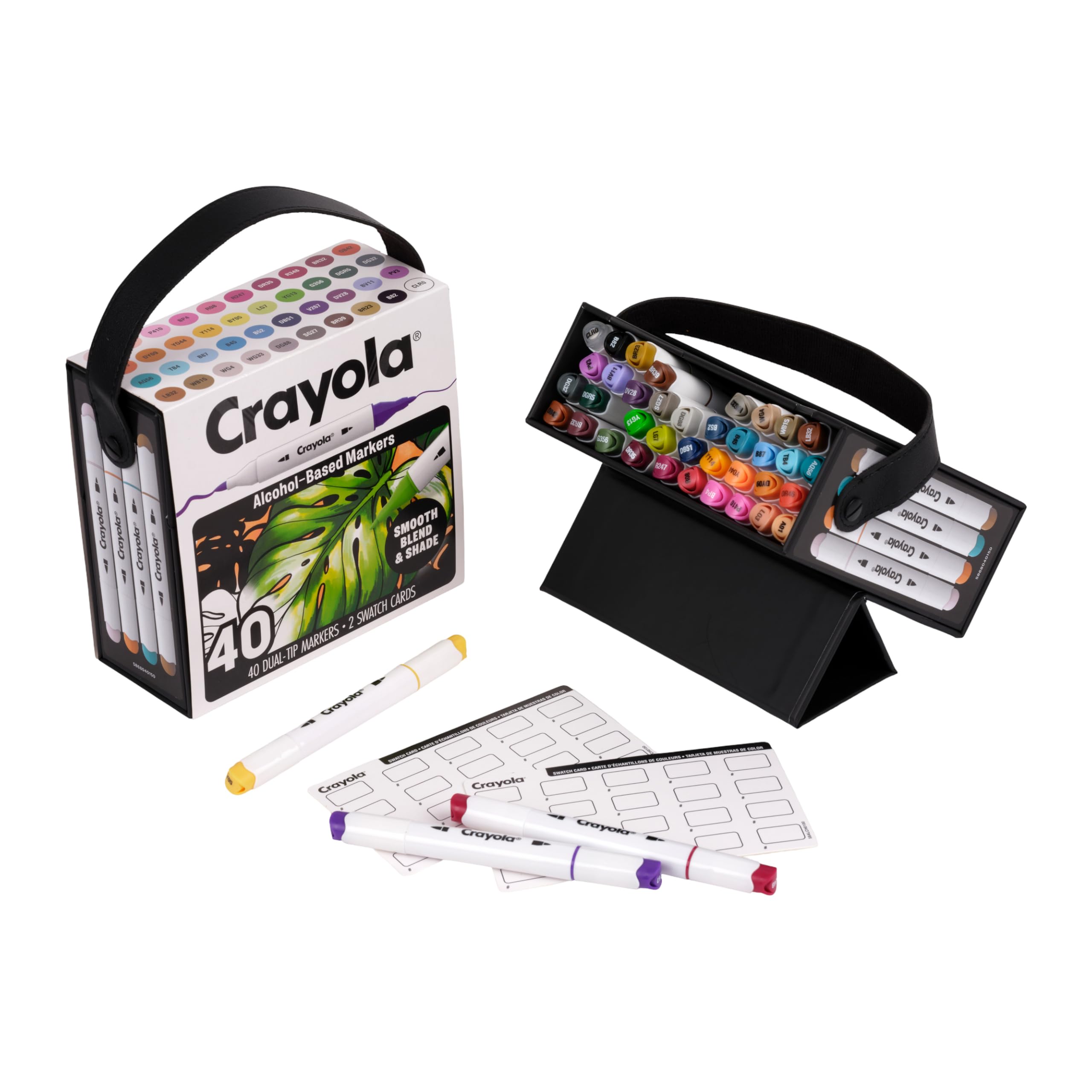 DualTip Alcohol Marker Set for Adults (40ct), Adult Coloring Book Markers for Blending, S…