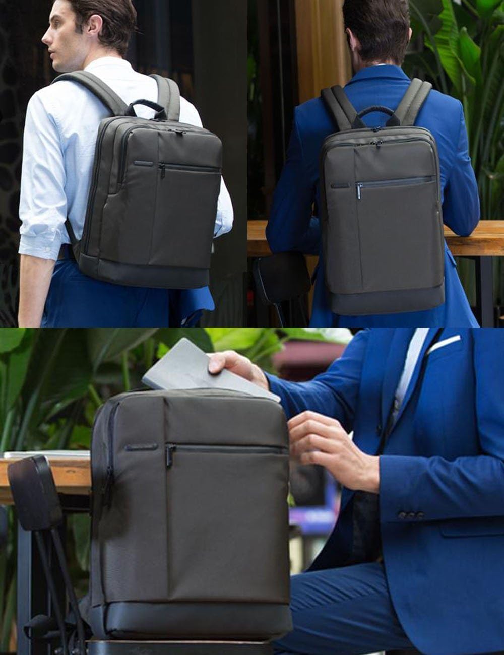 Backpack Casual Fashion Style Water-resistant Light-weight Slim Multipurpose Large Capacity Durable Shoulder Daypack Fits Up to 15.6 inch Laptop Macbook, Dark Green