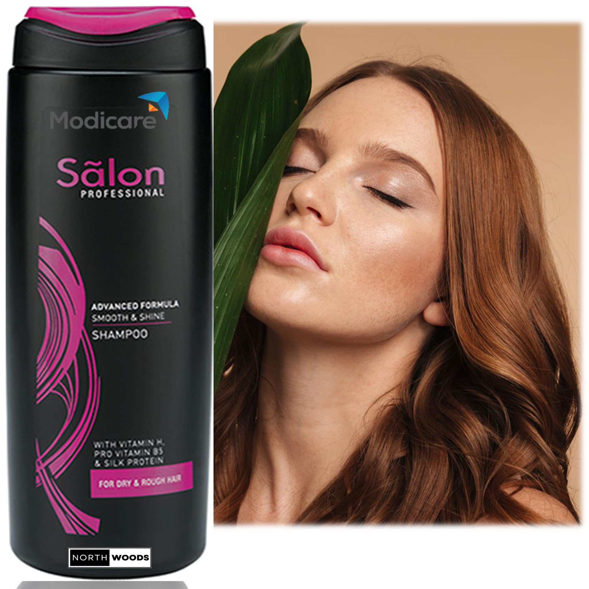 Salon Shampoo for Damaged and Breakage Prone Hair Smooth & Shine Shampoo with Vitamin H,Provitamin B5 & Silk Protein