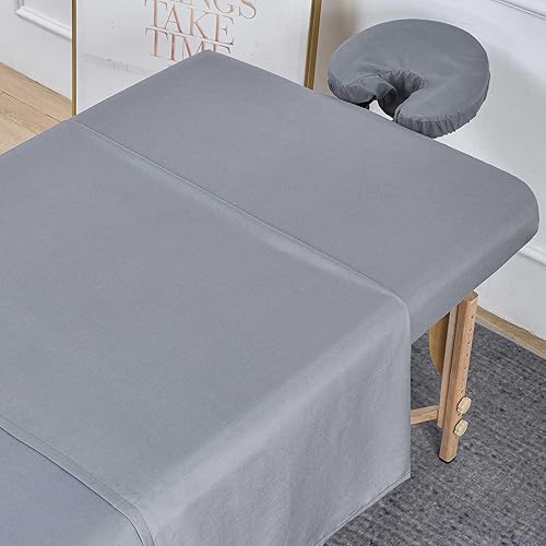 MRJ Juego de 3 sábanas de masaje de microfibra, para mesas de masaje, incluye funda para mesa de masaje, sábana bajera ajustable de masaje y funda