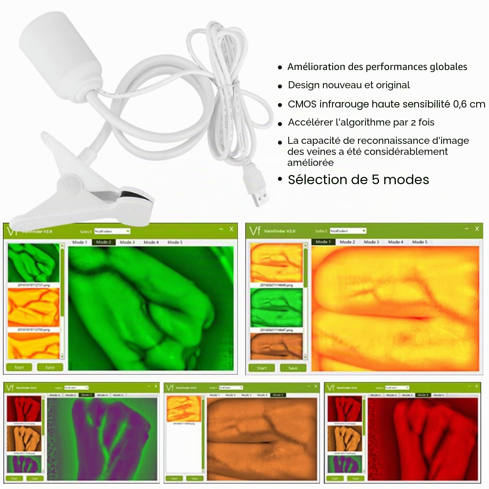 HURRISE Viseur Veineux, Viseur Veineux, De Veines, Détecteur De Veines, Transsilluminateur Durable, Détecteur De Veines, for Détecteur De Veines pour Hôpital.