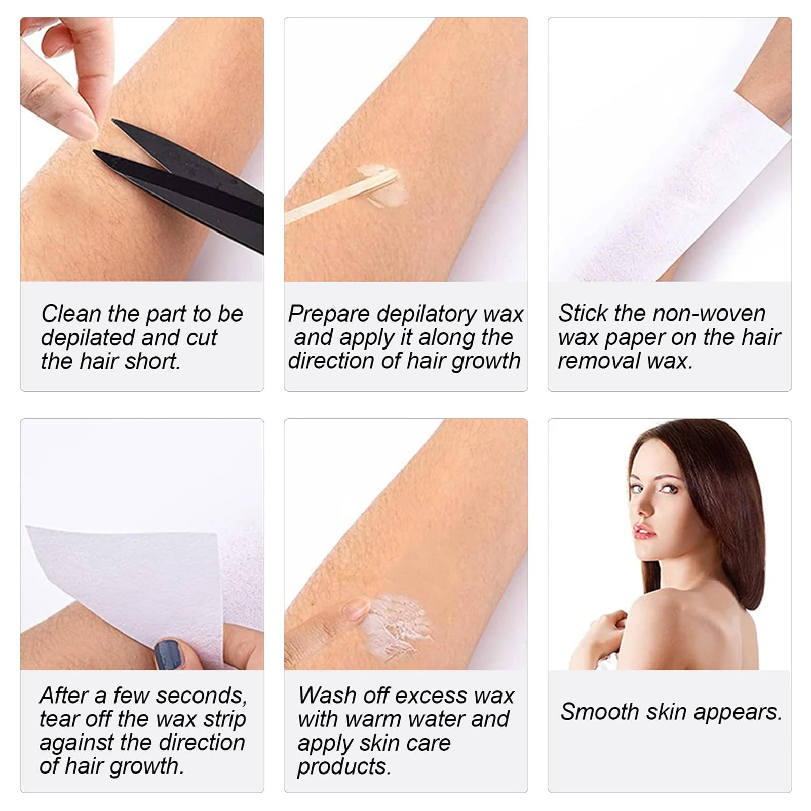 Ande di carta per depilazione con cera, strisce di cera depilatoria, fasce di cera non tessute per depilazione corpo viso, non tessuto Epilatore carta cerata