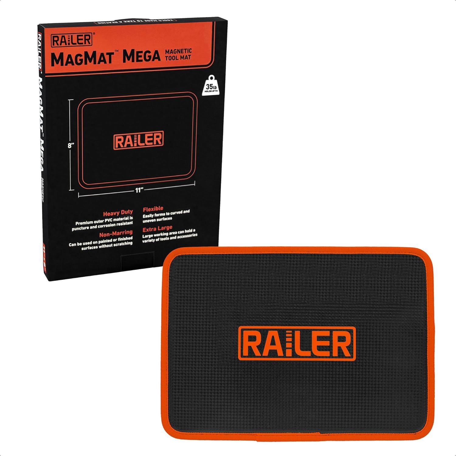 Product image of Railer MagMat Mega | Premium Magnetic Tool Mat. Durable Non-Slip Magnetic Tray Holds Up to 35lb | Efficient Tool Organizer for Workshop & Garage