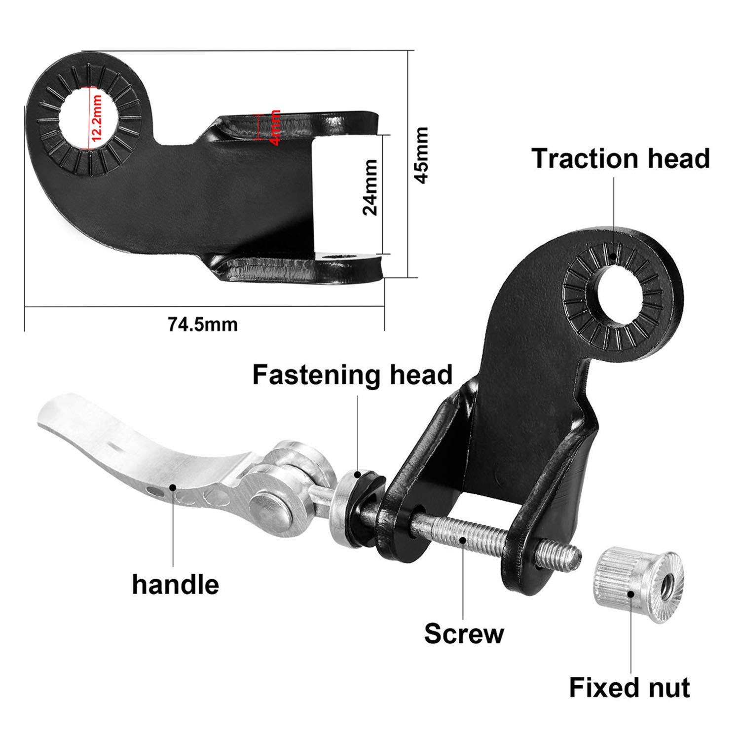 XUNKE Bicycle Trailer Hitch Coupler, Bicycle Steel Hitch Coupler