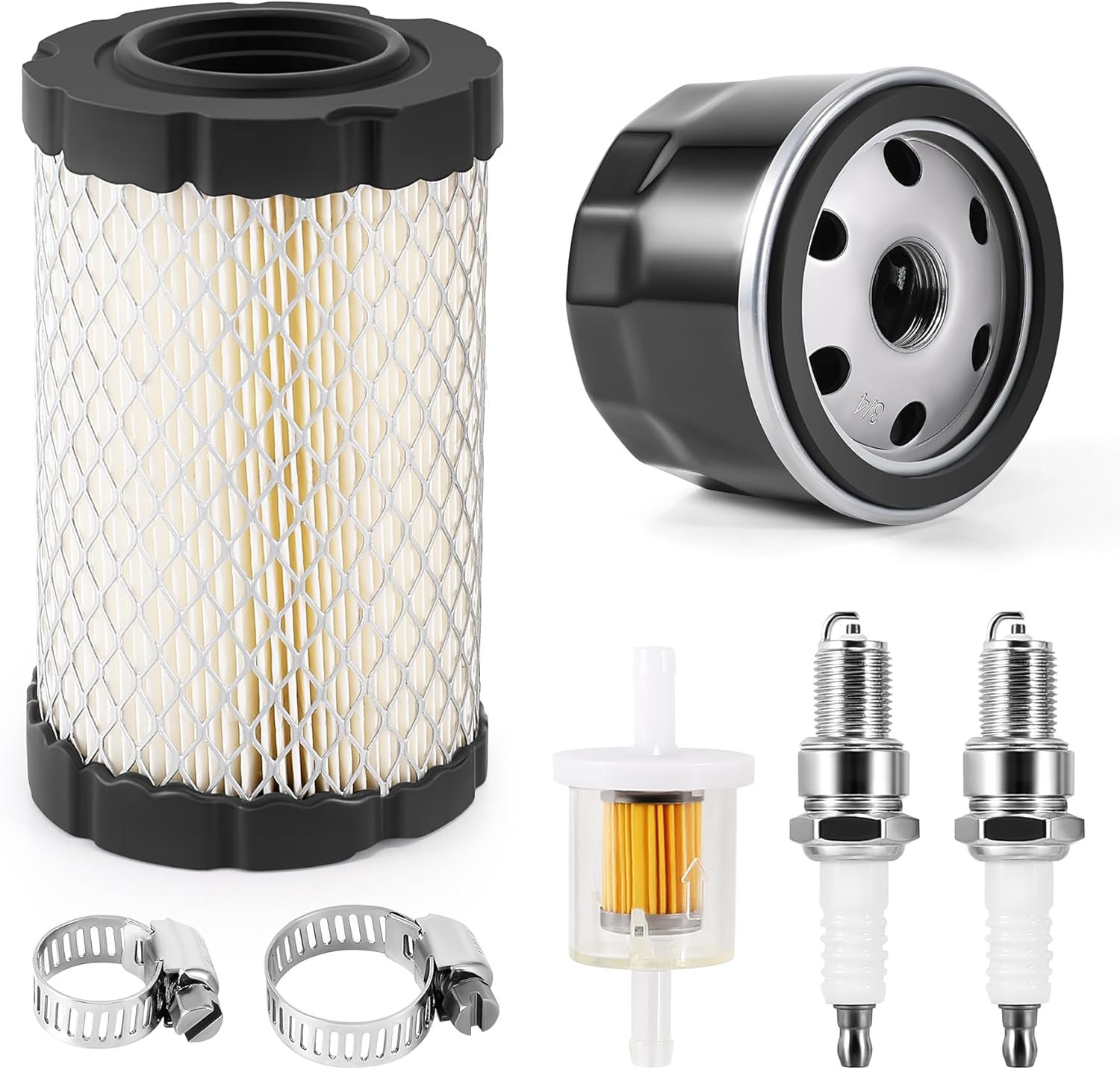 796031 Air Filter Tune Up Kit,Lawn Mower Oil Filter Replacement Compatible with Briggs and Stratton 591334 492932 696854; John Deere D100 D110 D125 D130; Husqvarna YTH22V46 YTH24V48 YTA22V46 796031 Air Filter Tune Up Kit,Lawn Mower Oil Filter Replacement Compatible with Briggs and Stratton 591334 492932 696854; John Deere D100 D110 D125 D130; Husqvarna YTH22V46 YTH24V48 YTA22V46