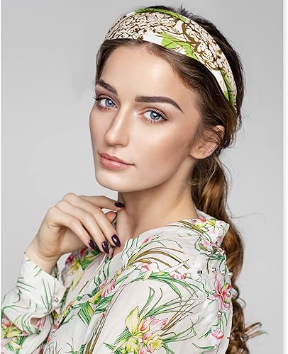 Vista 6 de Yunsailing 36 diademas bohemias para mujer, diadema ancha antideslizante para yoga, entrenamiento, correr, bandas para el cabello, envolturas