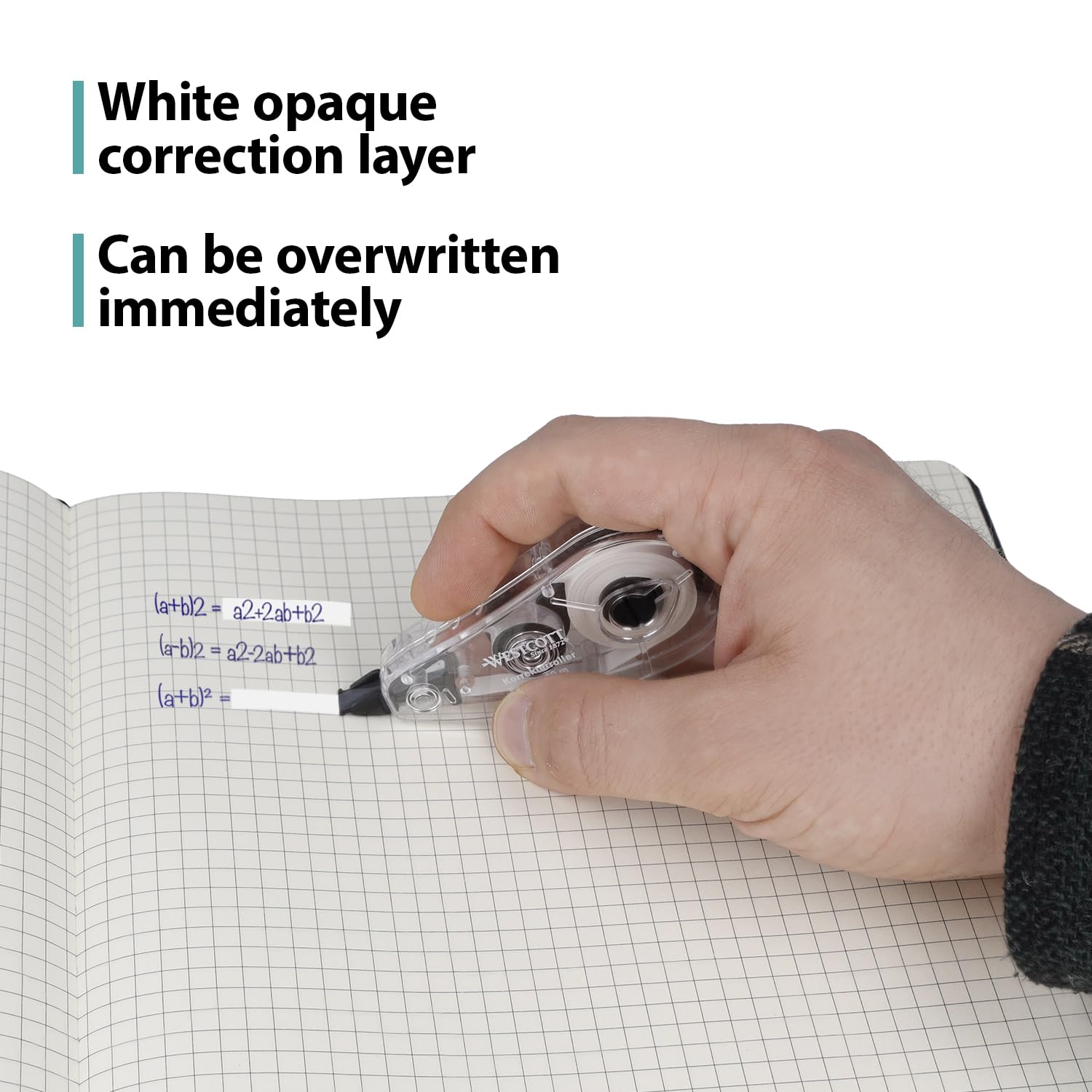 Westcott Rullo di correzione bianco 10 m x 5 mm preciso coprente scrivibile