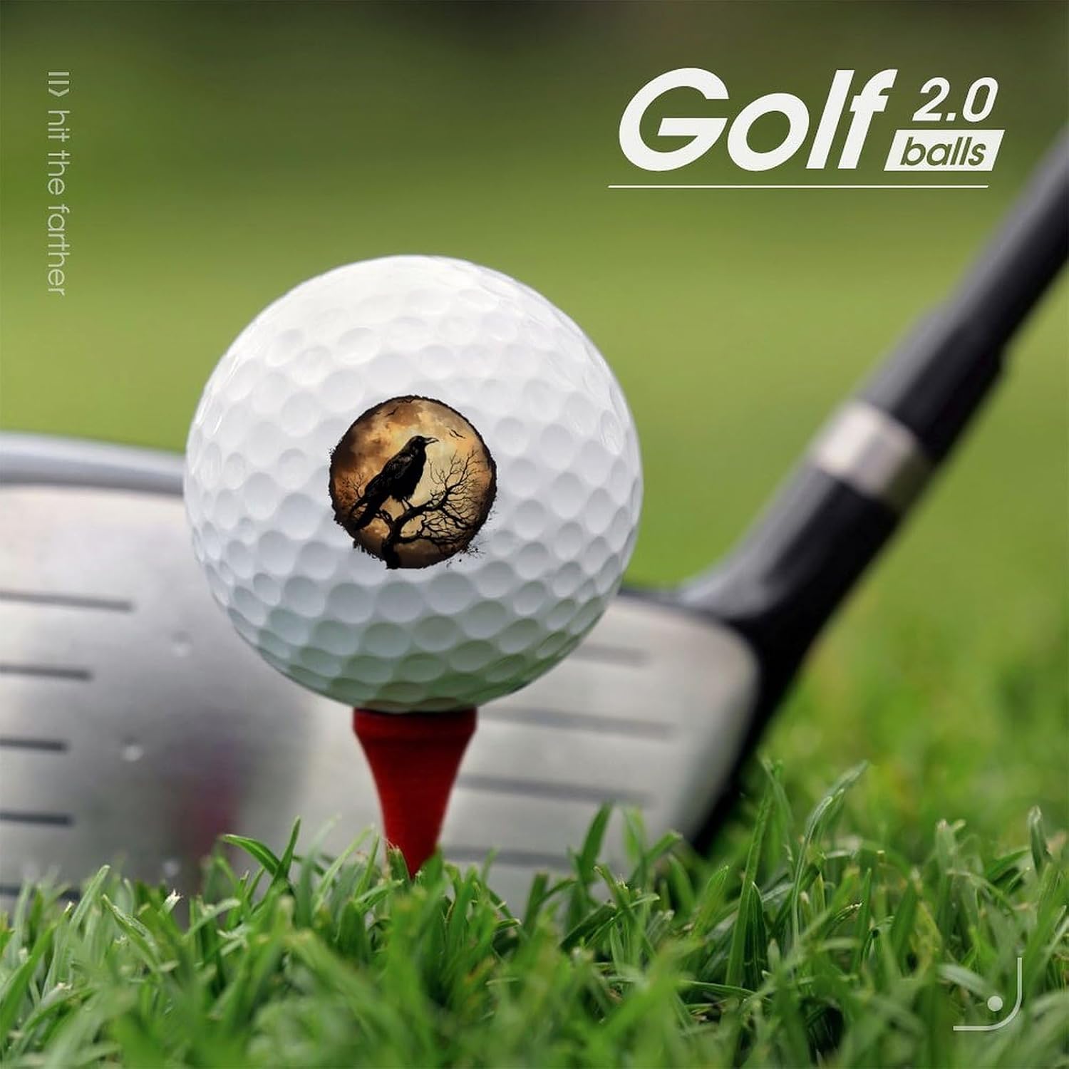 Crow and Moon Practice Golf Ball Distance and Speed Gifts for Men Women Golfers