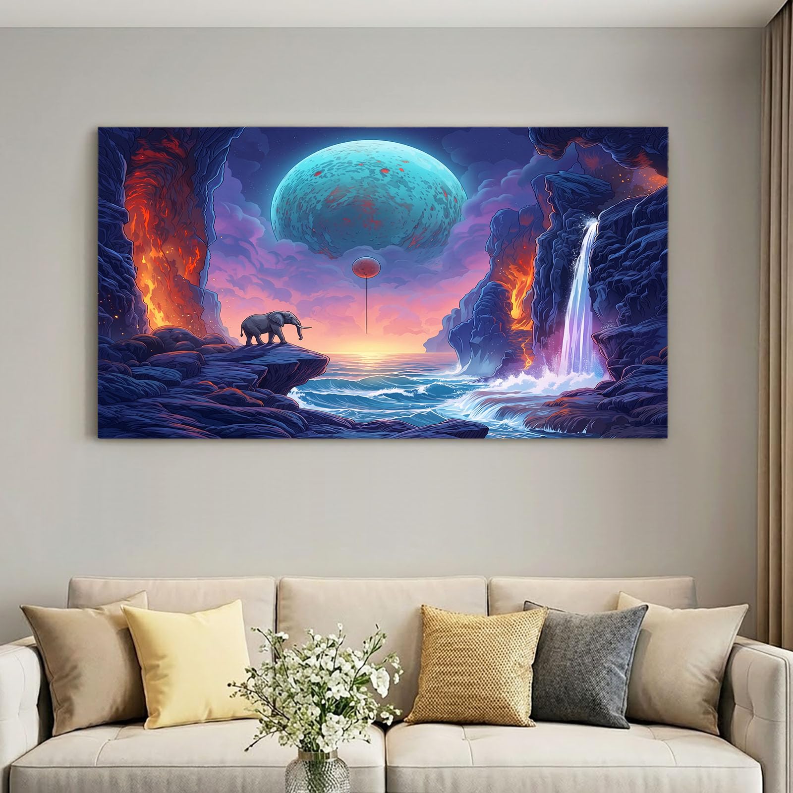 Obraz na płótnie z drewnianą ramą Fantasy Surrealistyczny 90 x 60 cm 1