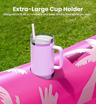 Pool Inflatable Tanning Pool Lounger Float with Sprinkler, 72x65 Round Pool Float Adults with Pillow XL Cup Holder Handle Blow Up Tanning Bed for Summer Sunbathing Water Lounge Party Gifts