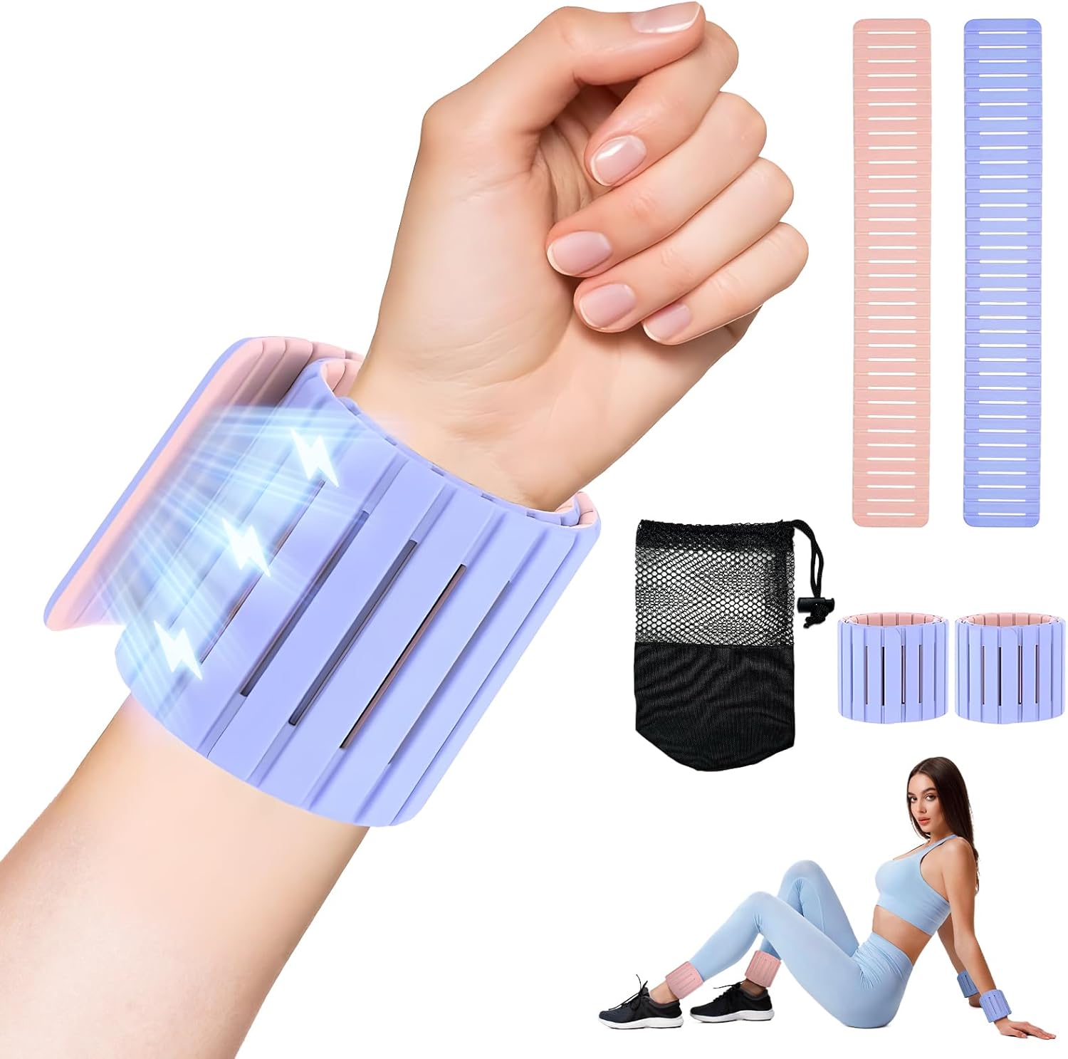 Pesas magnéticas ocultas ajustables para tobillo y muñeca, diseño de silicona transpirable e impermeable para mujeres y hombres, ideal para fitness,