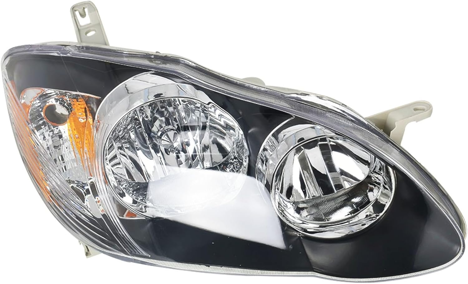 Clear Lens Black Housing LH & RH Headlight Assembly Replacement for Corolla 2003-2008 Driver & Passenger Side