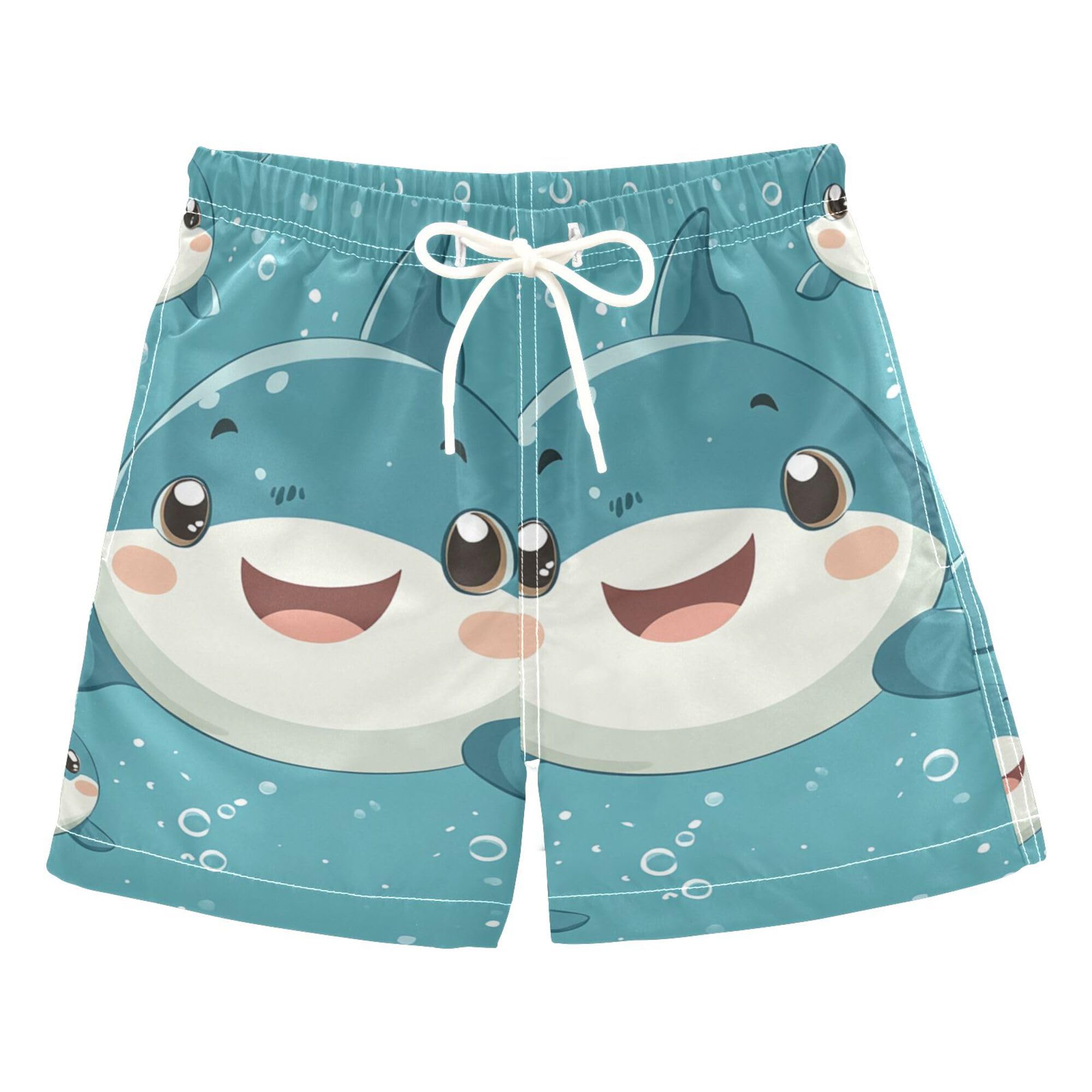 Wudan Cute Sharks Toddler Swim Trunks Elastic Boys Toddler Boardshorts Kids Swimwears Birthday Presents XS 6Y