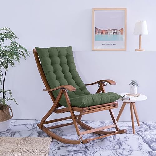 Miniatura 7 de Tiita Cojín para silla mecedora con lazos, cojín acolchado para respaldo de asiento, almohada copetuda para exteriores, interiores y hogar (verde,