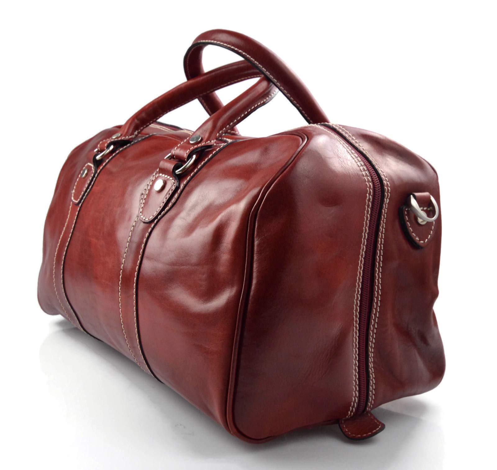 Leder reisetasche manner damen mit griffen schultertasche leder rot tasche made in Italy weekend tasche reise tasche sporttasche