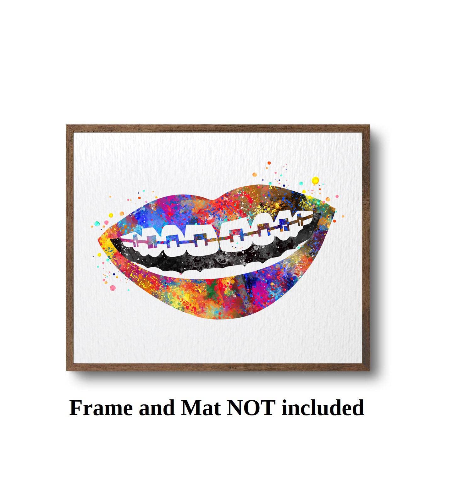Dignovel Studios 11X14 sin marco Pulsera de dientes dentista Odontología Arte Dental Implante Ortodoncia Ortodoncista Ciencia Acuarela Arte Impresión Póster Decoración colgante de pared DN776