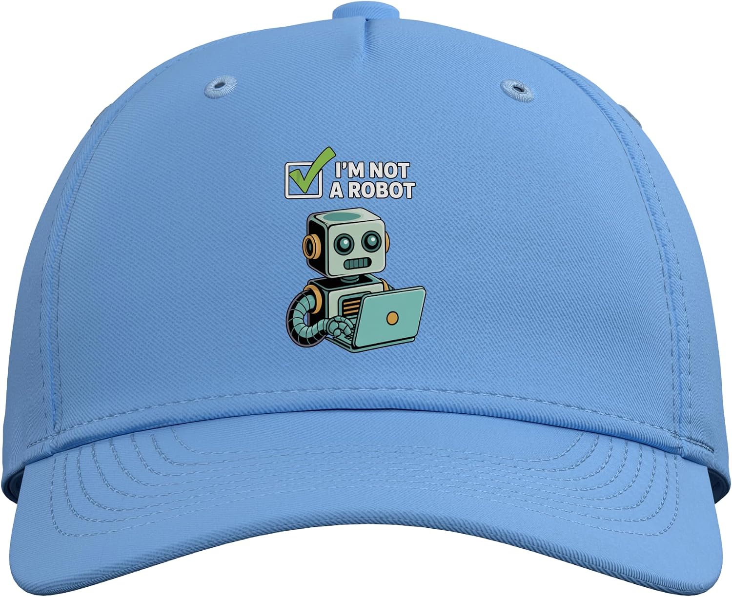 I Am Not A Robot Captcha Fun Computer Fun Nerd Funny Adjustable Baseball Hat image 2