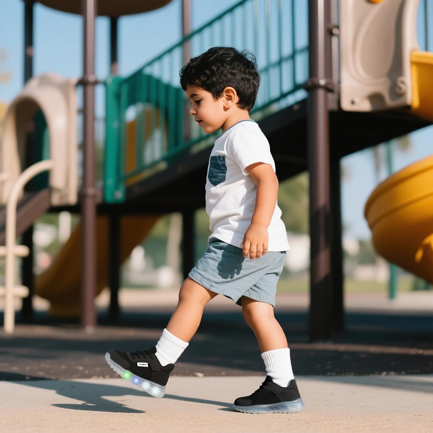 YESKIS Toddler Light Up Shoes Boys Girls Lightweight Breathable Mesh Non-Slip Running Sneakers for Toddler and Little Kid - Image 2