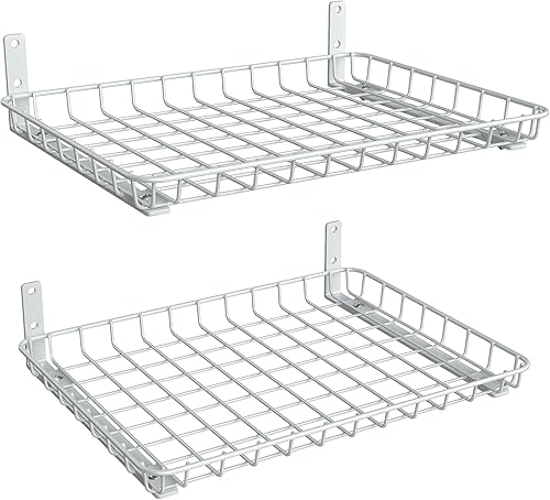 Miniatura 9 de TORACK Paquete de 2 estantes de pared de 12 x 18 pulgadas, estante de pared de garaje para armario y lavandería, estantes flotantes resistentes con