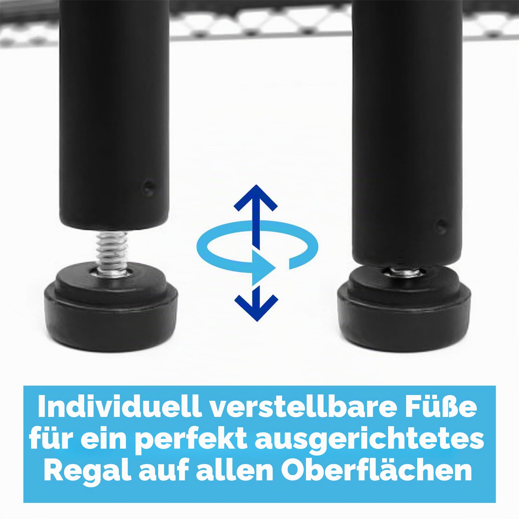 Harbour Housewares 6. Ebene Verstellbares Drahtregal - Schwarz - 1x Stehen Metall 6 Regal Küche Garage Badezimmer Bücherregal Lagerung Gestell