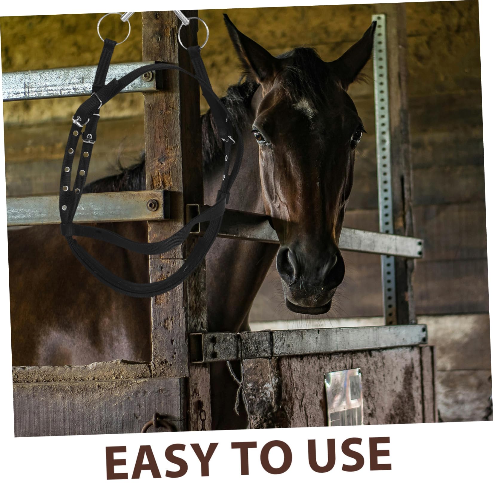 Cabezada De Nylon para Caballos Diseño Cómodo Mordida para Entrenamiento y Montura Talla Altura