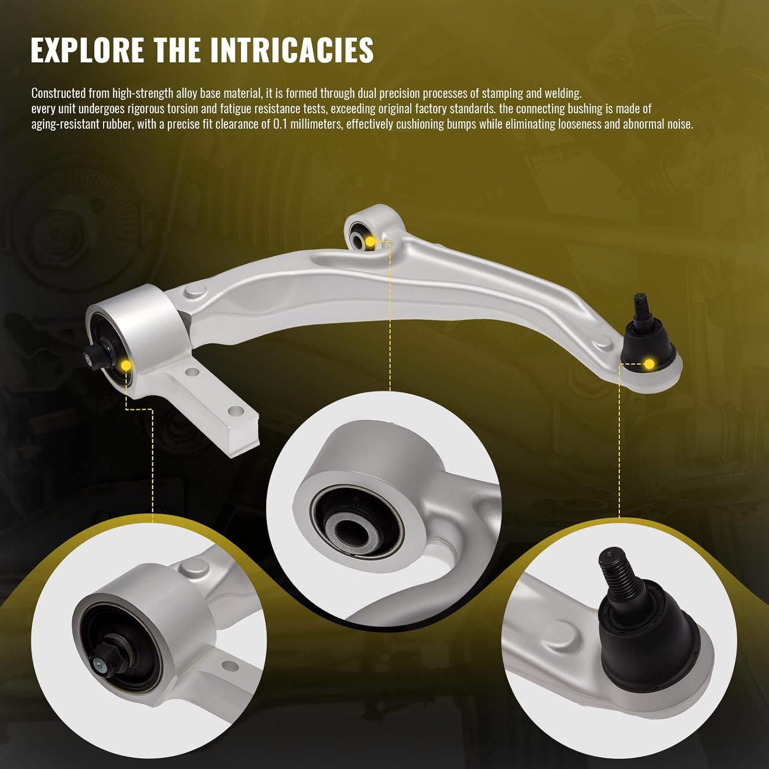 TUCAREST 10Pcs Suspension Kit Fit For 2009-2015 Ho-nda Pilot, 2 Front Lower Control Arm w/Ball joint + 4 Outer Inner Tie Rod + 2 Sway Bar + 2 Boots [# K621550 K621551 K750124 EV800712 ES800824]