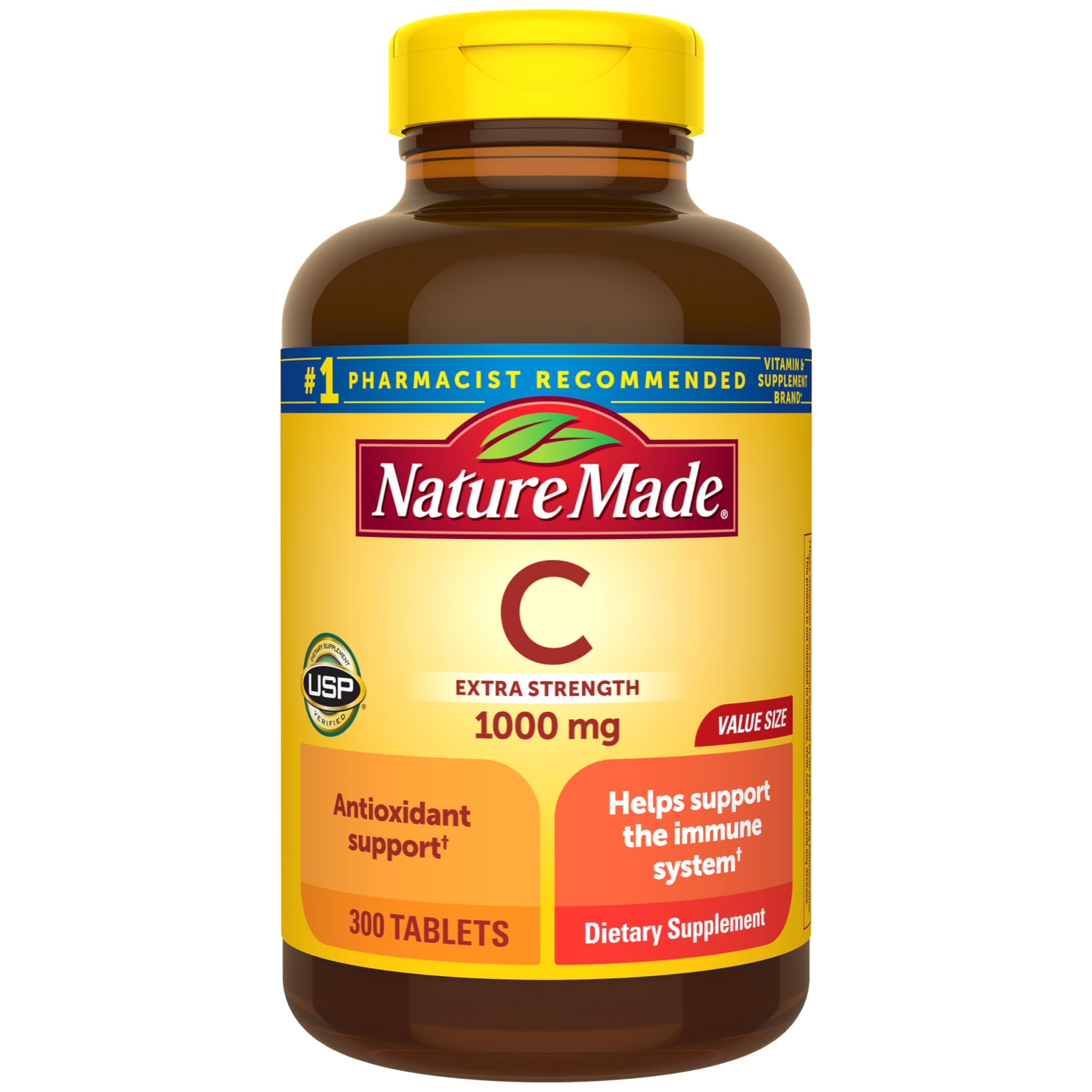 Extra Strength Vitamin C 1000 mg, Dietary Supplement for Immune Support, 300 Tablets, 300 Day Supply