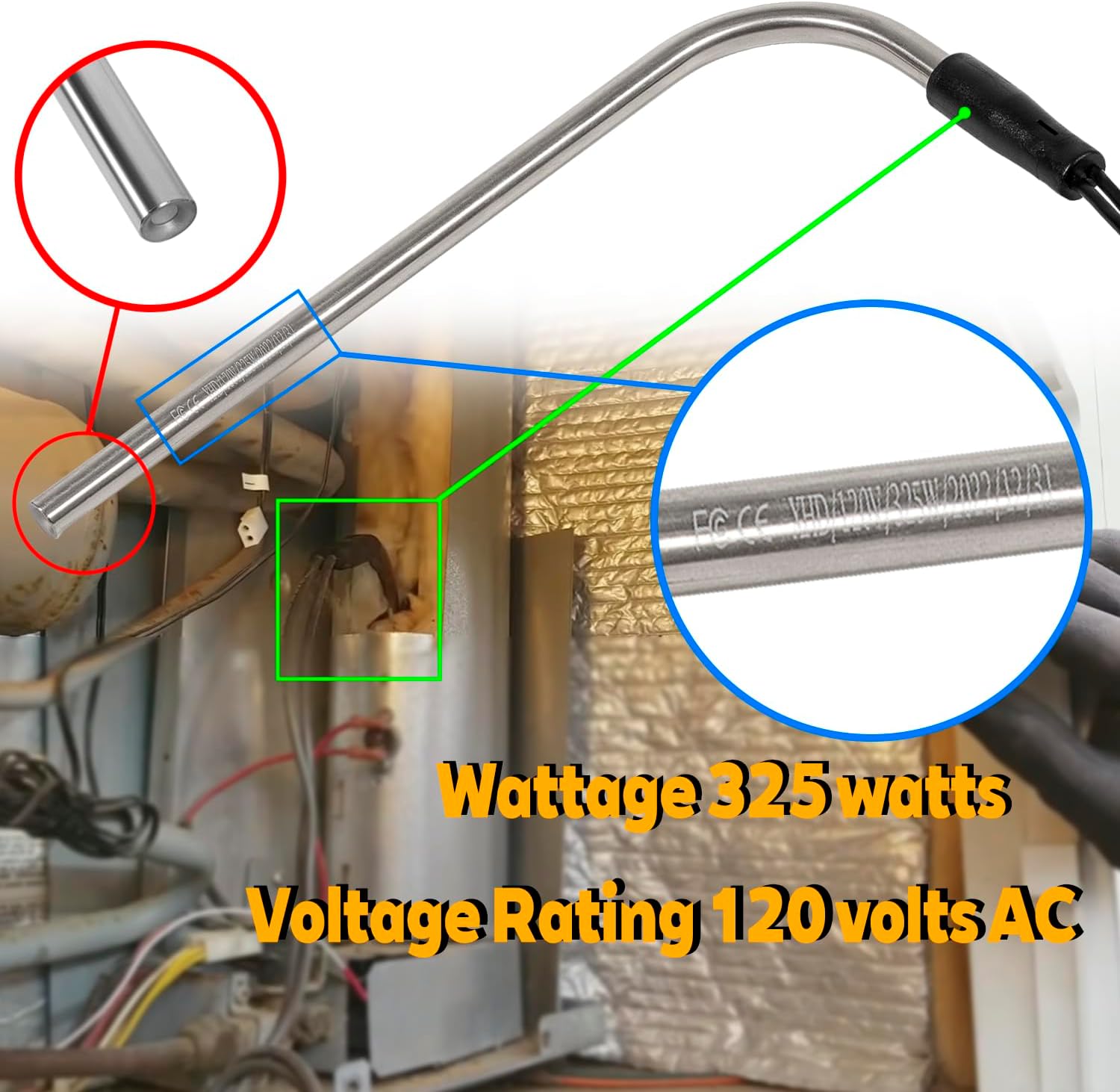 3850644422 Heating Element Compatible with Dometic Refrigerator (325W 120Vac) & Refrigerator Model Dometic RM2652/DM2652/DM2852/DM2662/DM2663/DM2862