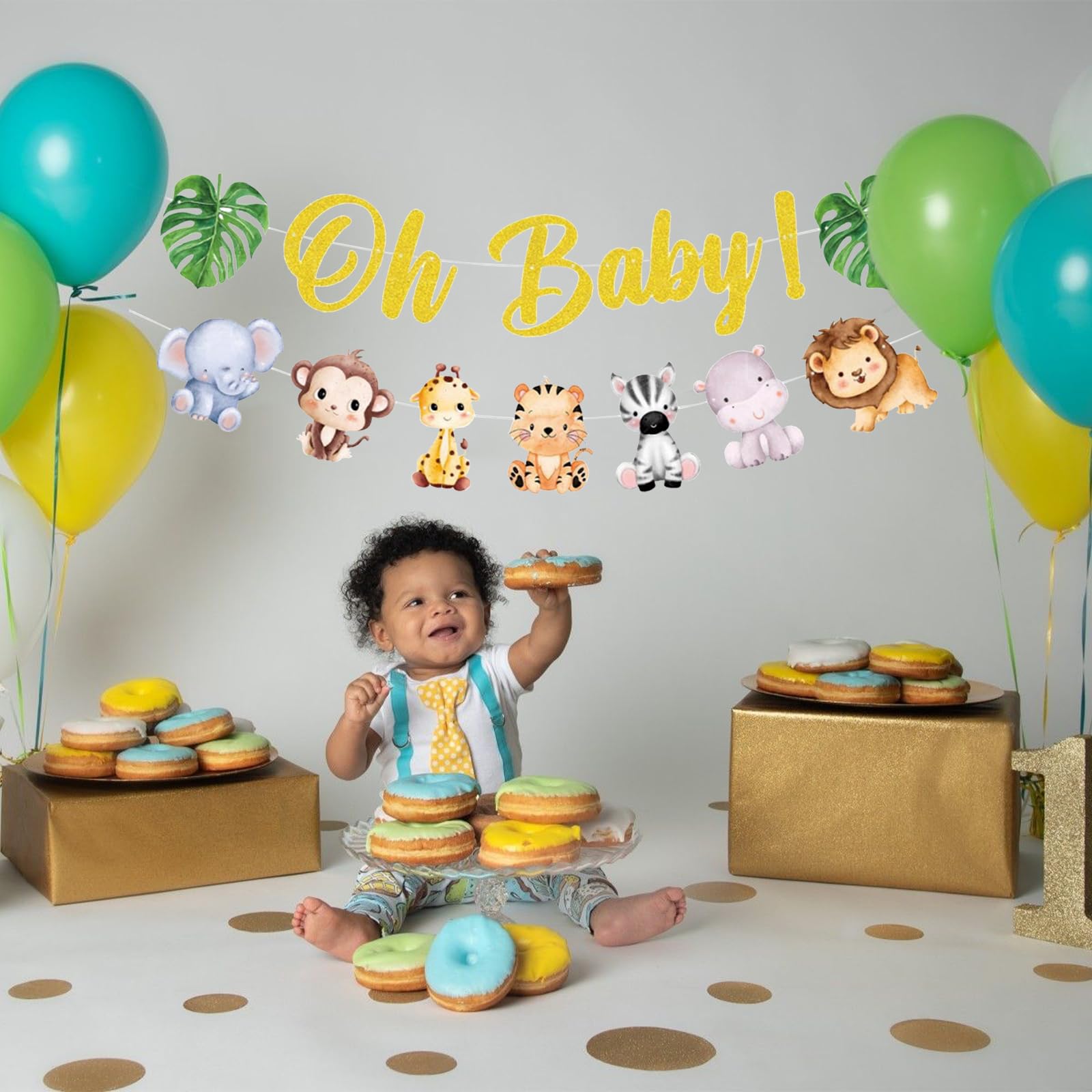 Oh Baby Girlande Waldtiere - Dschungel Babyshower Deko Für Gender Reveal Party