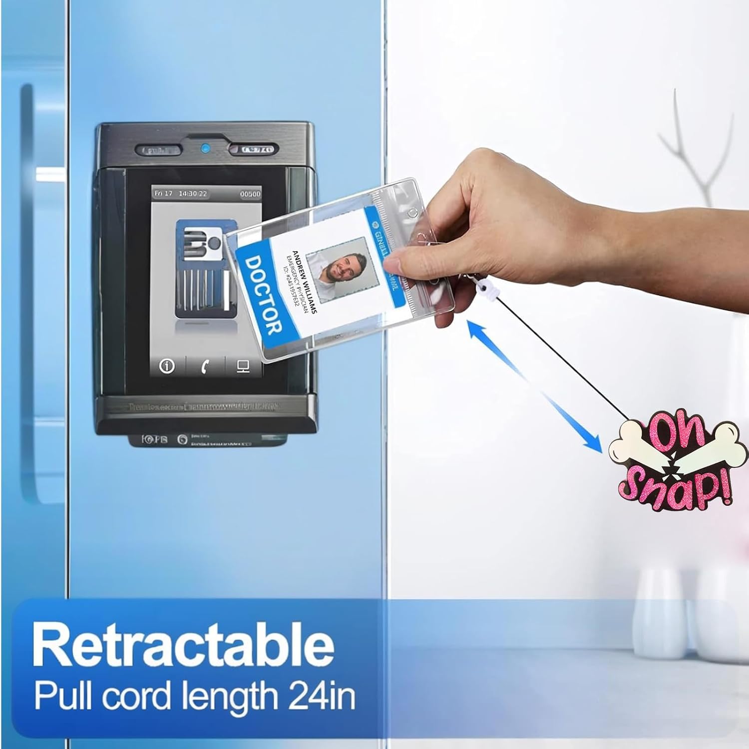 Oh Snap Ortho Badge Reel - Funny Broken Bone Badge Reel Holder Retractable with Swivel Alligator Clip Glitter Gift for Radiology X-Ray Tech Orthopedics Nurse CST - Image 5