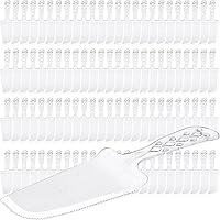 Vista 1 de 100 piezas de plástico desechables para tartas y servidores de 8 x 2.3 pulgadas, cortador de plástico transparente para tartas, tartas, pizza