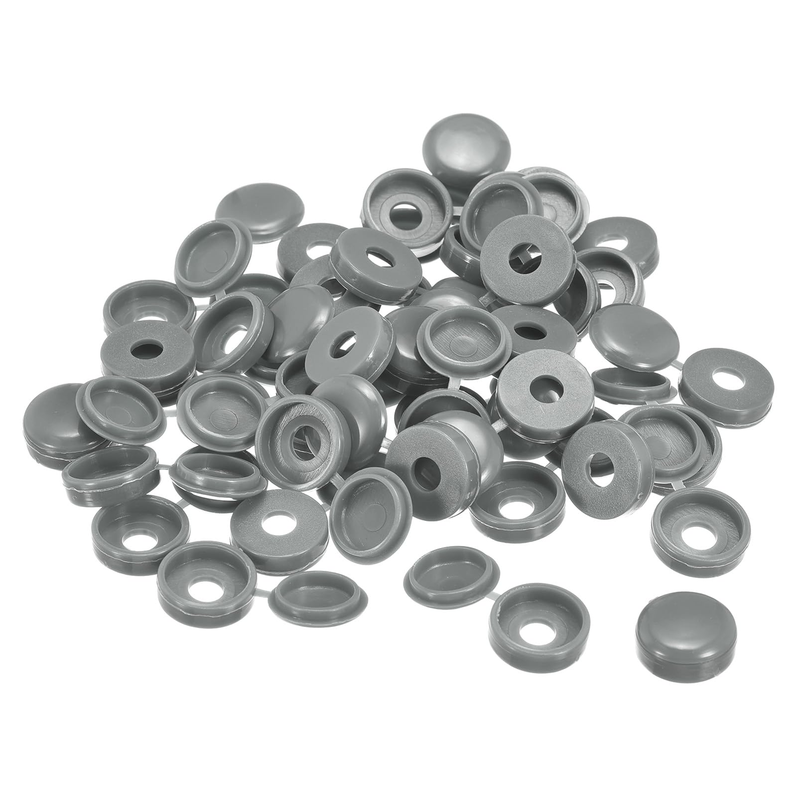 sourcing map 200Pcs 6mm Hinged Screw Cover Caps Plastic Fold Screw Snap Covers Washer Flip Screw Protection Cover for M4 M5 M6 Screws, Gray — image 1