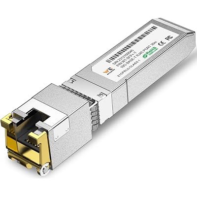 10G SFP+ to RJ-45 Transceiver, 1.25/2.5/5/10G-T Copper SFP+ CAT6a Module, Auto-Negotiation, Up to 30m, for Cisco SFP-10G-T-S, Meraki, TP-Link, Mikrotik, Netgear and More