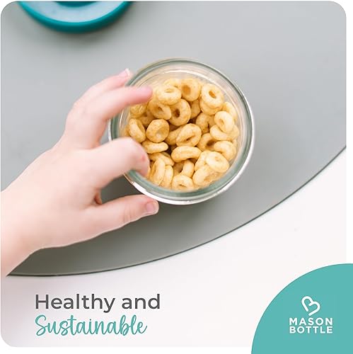 Miniatura 6 de Mason Bottle Vaso de almacenamiento de leche materna de 8 onzas (paquete de 12)  Tarros de vidrio reutilizables para alimentos para bebés con tapas,