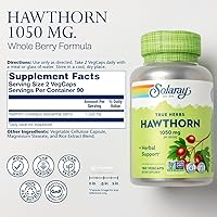 Vista 2 de SOLARAY Hawthorn Berry Cápsulas de 1050 mg, suplemento de Hawthorne para función cardiovascular y apoyo a la circulación, garantía de devolución