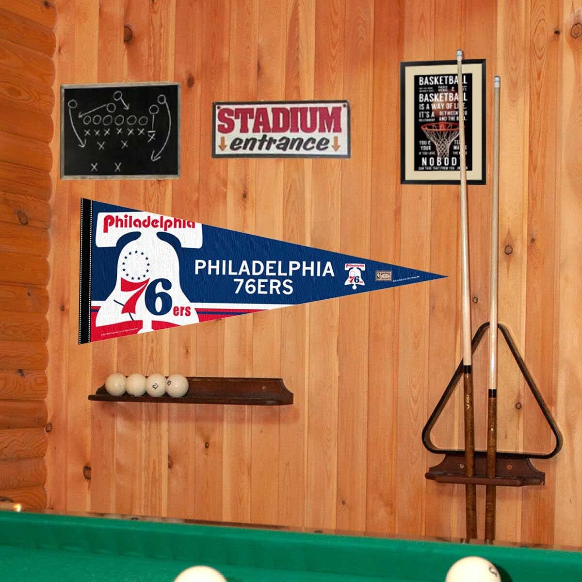 WinCraft Philadelphia 76ers Throwback Retro Vintage Pennant Flag : Sports & Outdoors