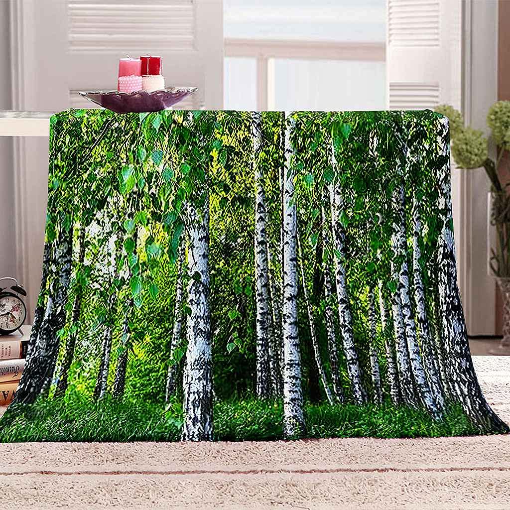 Couverture polaire en flanelle 150x200cm vert bouleau imprimé 3D