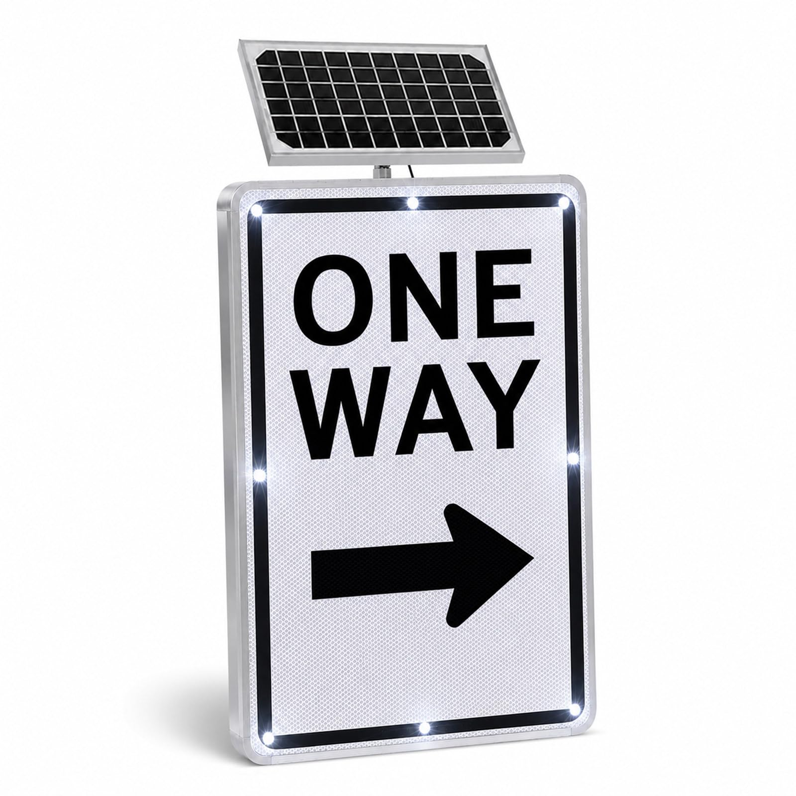Señal de Flecha de Sentido único de 45 x 60 cm, lámina Reflectante RightArrow | Aluminio inoxidable, orificios preperforados para una fácil instalación, uso interior y exterior en estacionamientos