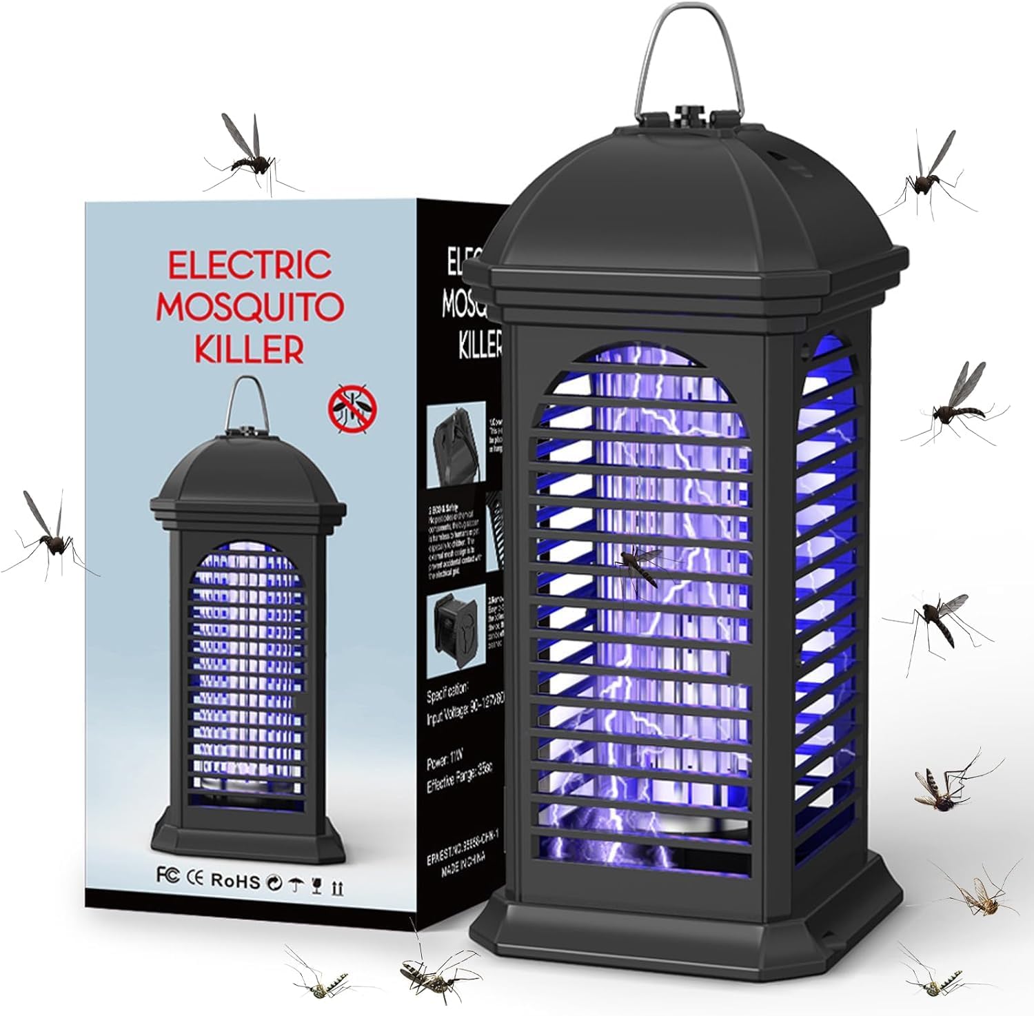 Necomi Electric Mosquito Killer,11W Bug Zapper Fly and Insect Killer,UV Light Electric Mosquito Zappers Killer for Home, Kitchen, Backyard, Camping