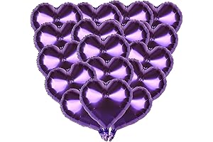 Guzon 15 Pcs 18" Purple Heart Shaped Foil Mylar Balloons for Engagement...