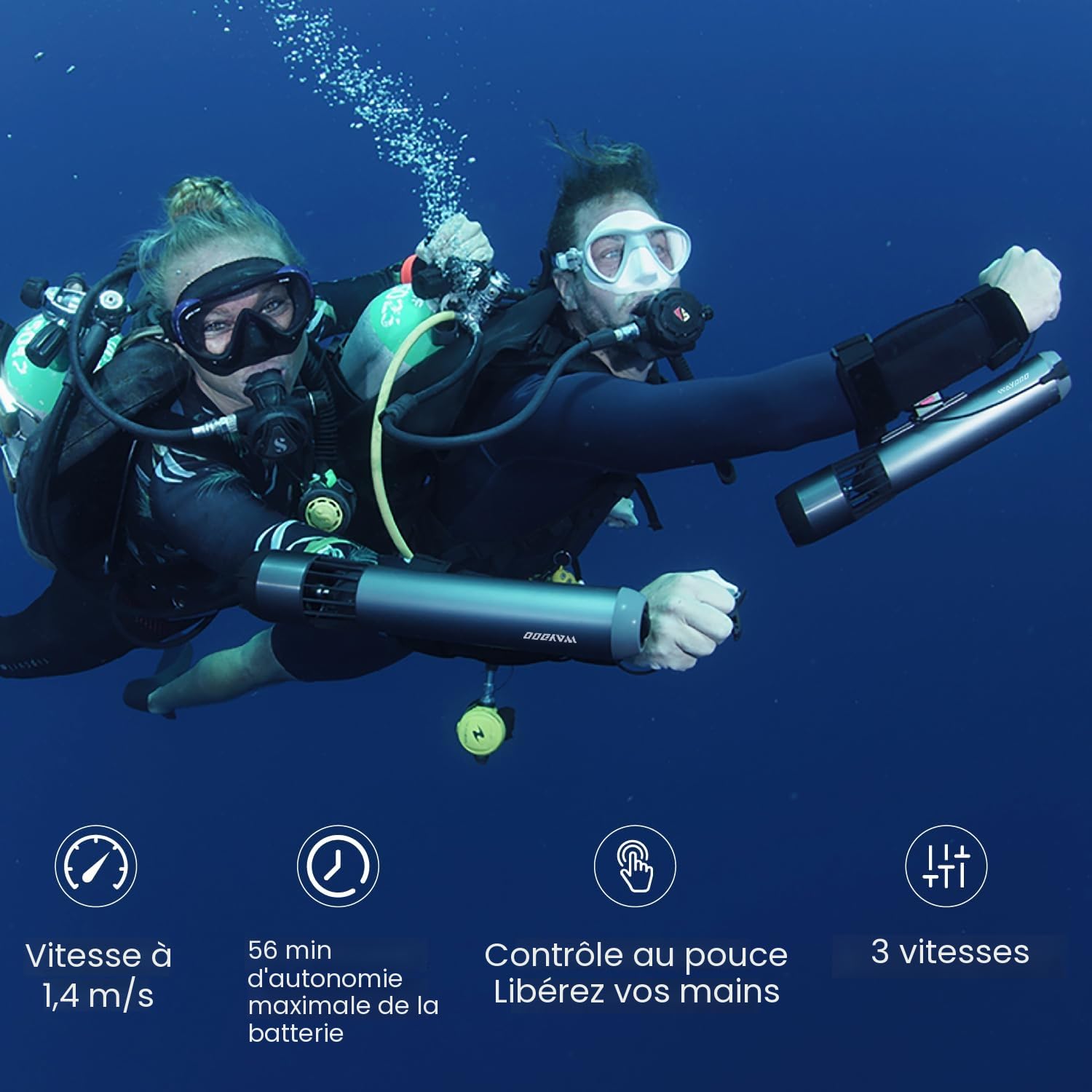 WAYDOO Subnado Scooter sous-Marin Noir Li-ION 25.2 V 3900 mAh