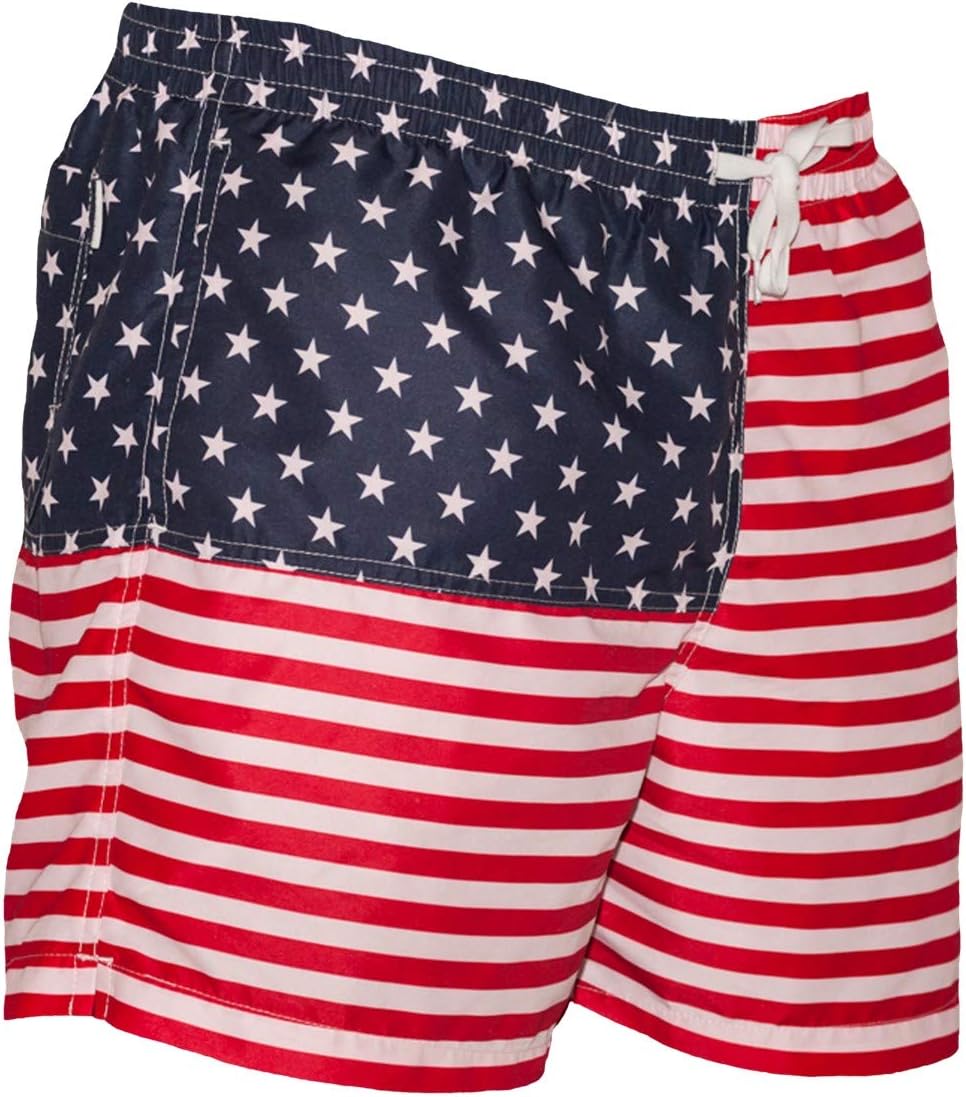 Meripex Apparel Men's Patriotic American Flag Swim Trunks: The Old Glory's