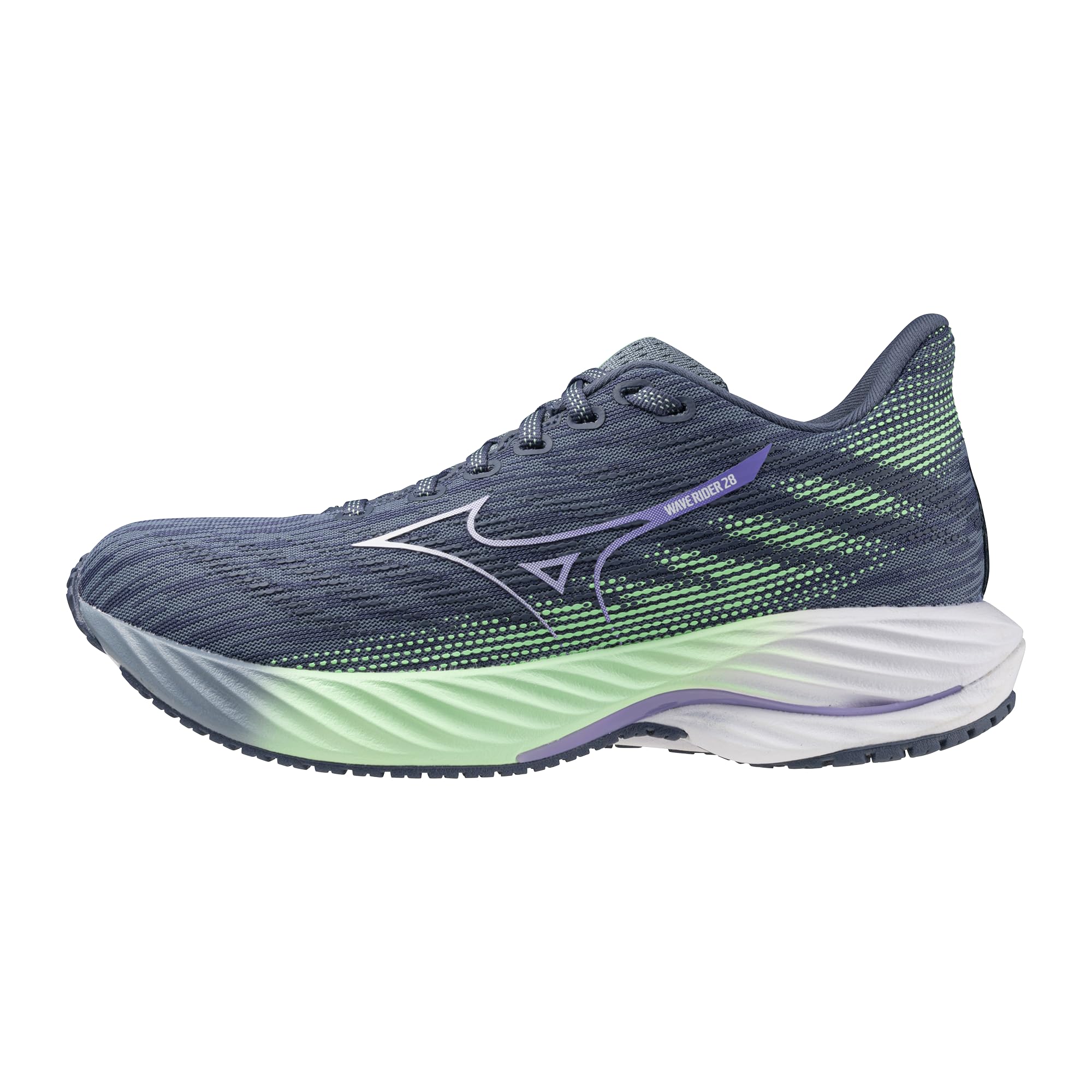 Mizuno Wave Rider 28 - Tenis de Correr para Mujer, Ciudadela, Blanco, 38.5 EU