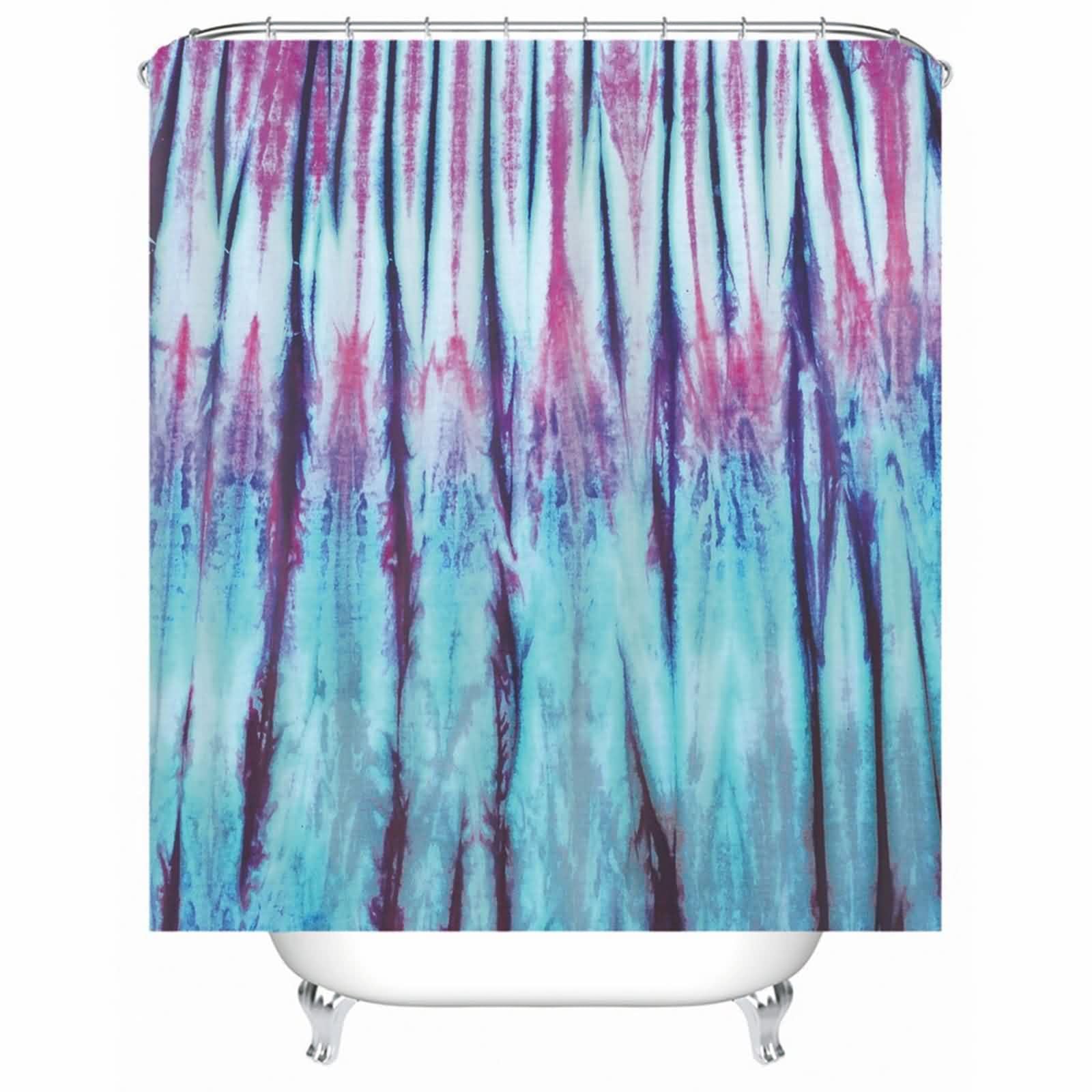 Rideau de douche rouge en tissu motif sang pour décoration Halloween