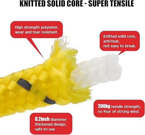 Miniatura 5 de 8 estacas de tienda de campaña de 16 pulgadas resistentes con 4 estacas reflectantes de 13 pies para lona de acero forjado para acampar al aire