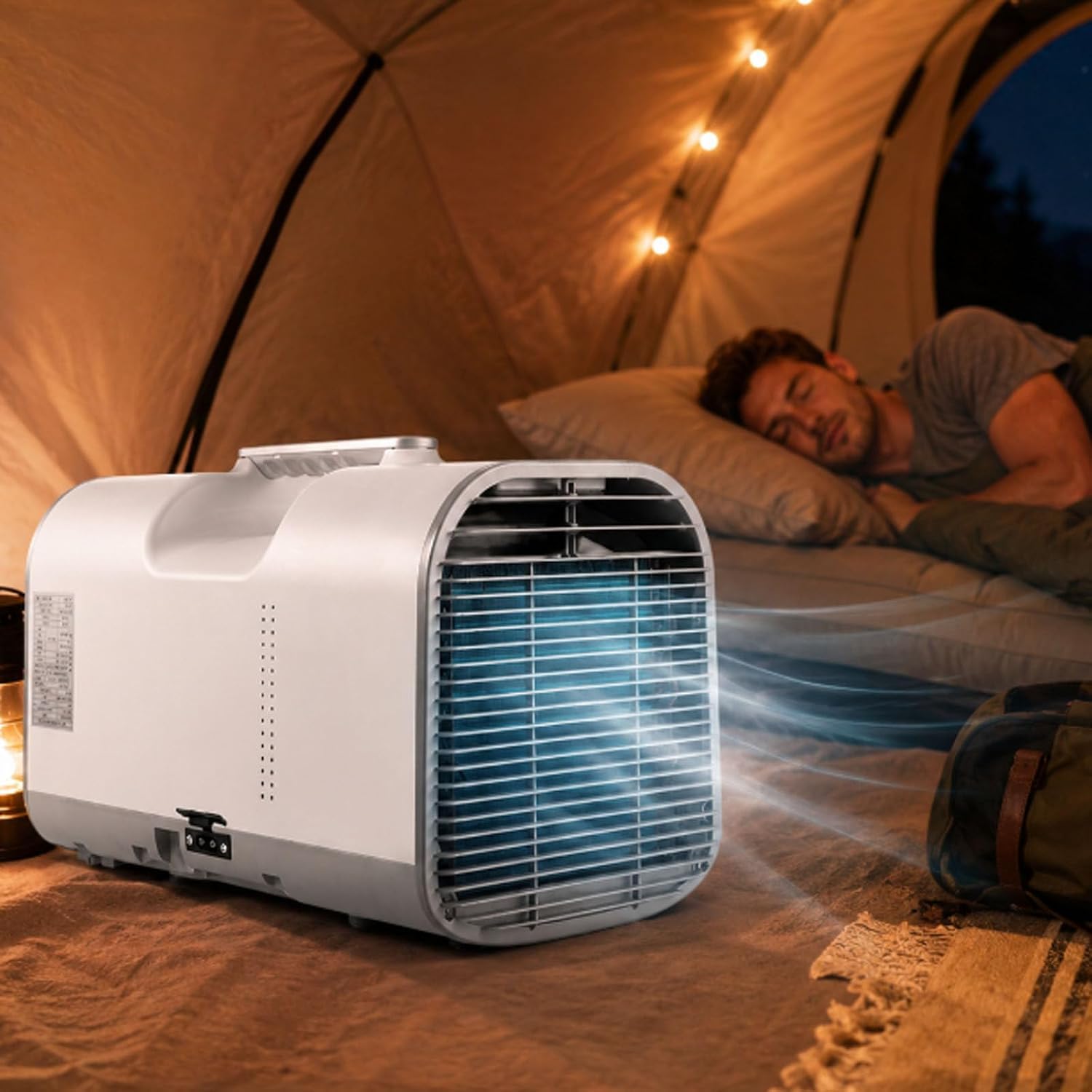 SXXAZLDP Portable Air Conditioner for Camping, Tent, RV, and Campervan, 16-32°C Control, 86-161 Sq Ft Cooling, Convenient Handle Travel Weekend Use
