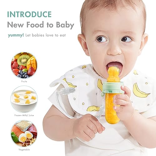 Miniatura 5 de Termichy Comedero de alimentos para bebés, alimentador de chupete de frutas para aliviar la dentición del bebé, cuchara de silicona suave para la